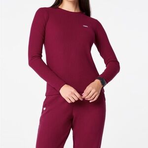 Figs Women's Off Shift Waffle Crewneck Top!